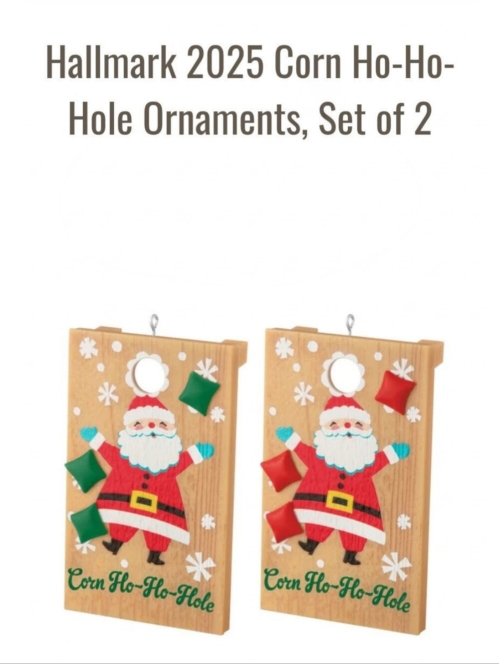 Hallmark Ho-ho-hole Cornhole Orbamet. Set of 2
